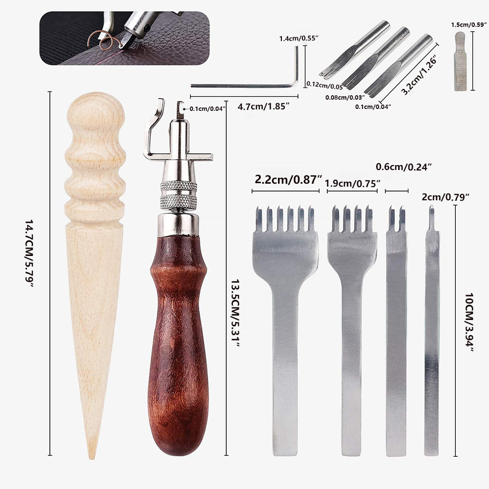 7 In 1 Adjustable Leathercraft - Groover Stitching Tool 评论和价格