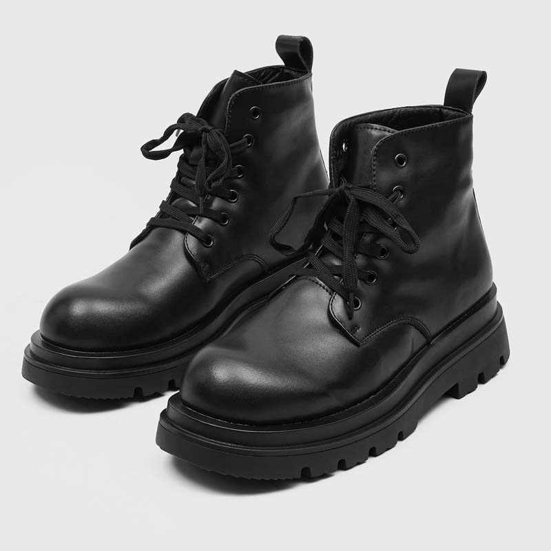 Black Men's Casual Leather Boo - Leatherwork Designs 评论和价格