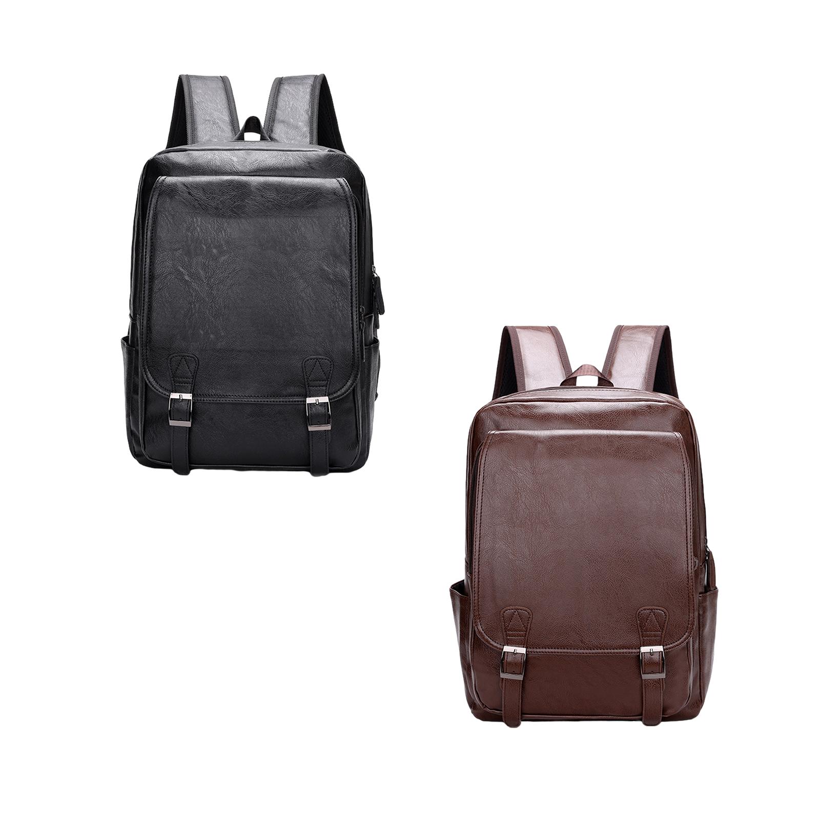 Men's PU Leather Laptop Backpa - Leather Work Rucksack Mens 评论和价格