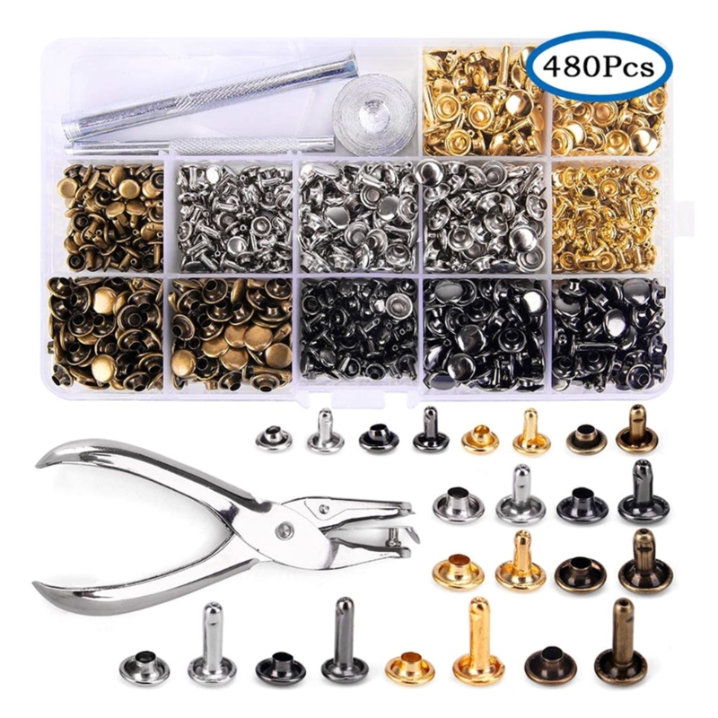 180Sets Leather Rivets 6mm/8mm - Rivet Setter Tool 评论和价格